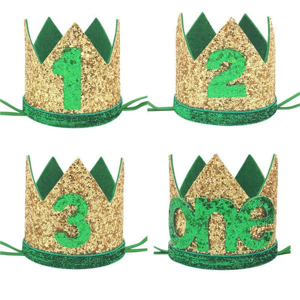 

1pcs jungle safari happy kids one 1 2 3 year old crown headband hat baby shower 1st birthday party