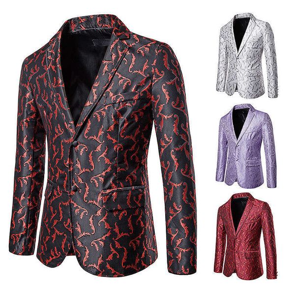 

& men's suits blazers autumn and winter fashion casual color embroidered suit coat, White;black