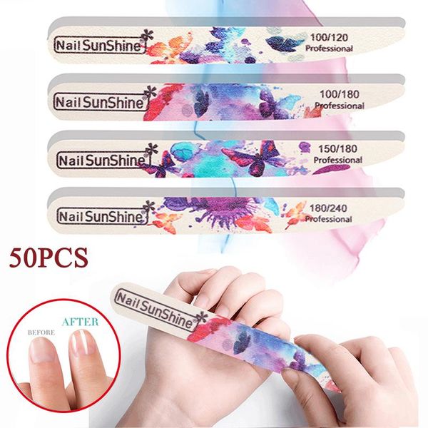 

nail files 50 pcs wooden portable colorful ink thin home professional double-sided sharpening fingernail file tool 18*2cm