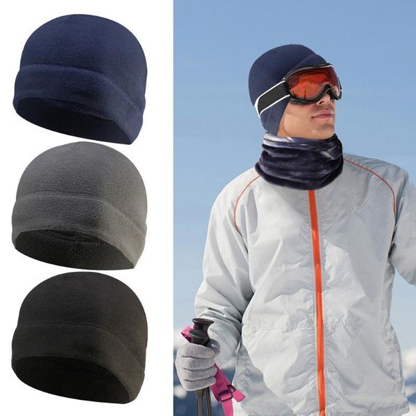 

cycling caps & masks outdoor winter warm fleece cap sports ski thermal snowboard hunting hiking windproof thicken knitted, Black