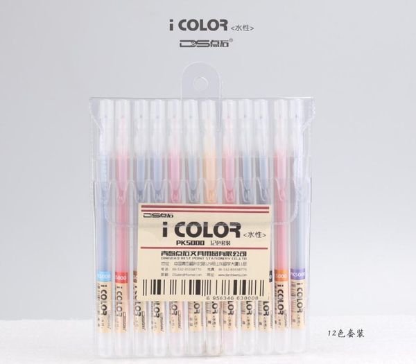

gel pens 12pcs korea stone point pen 12 colored fibers minimalist design /set