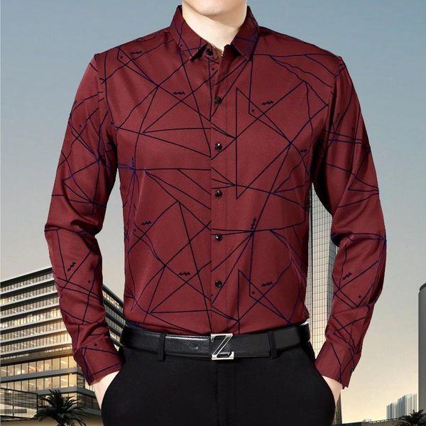 

men's casual shirts 2021 male fashion brand business slim fit men shirt camisa long sleeve argyle social dress clothing jersey, White;black