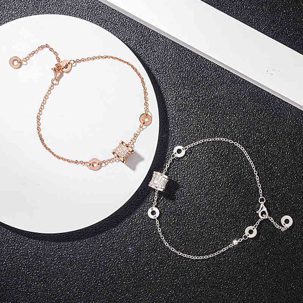 

bangles bracelet s925 sterling silver transfer beads full of diamond small manyao women's net red student's same girlfriend gift j, Black