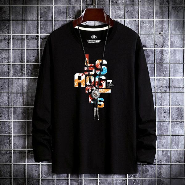 

men's t-shirts 2021 fall fashion letter graphic print harajuku t-shirt male 100% cotton loose slim street casual brand tees men, White;black