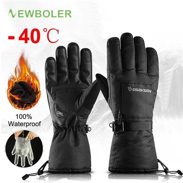 

100% waterproof winter cycling gloves thermal windproof outdoor mtb road bicycle golves for skiing hiking snowmobile motorcycle 211124, Blue;gray