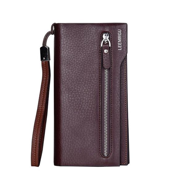 

brand men's wallet korean clutch pu leather purse for male fashion man card holder with zipper phone bag carteras hombre wallets, Red;black