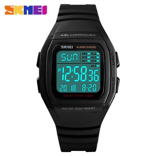 

wristwatches skmei countdown sports watches electronic digital watch men 50m waterproof outdoor led relogio masculino, Slivery;brown