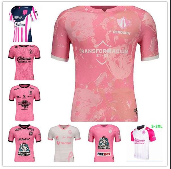 

pink pachuca 21 22 santos laguna chivas soccer jerseys curz azul mexico league 2021 2022 liga mx rayados leon camiseta de futbol zhu, Black;yellow
