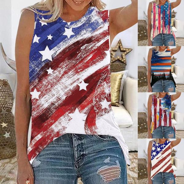 

women summer o-neck daisy print sleeveless tank t-shirts graphic crop + elastic high waist shorts solid color outfits women's tanks &, White