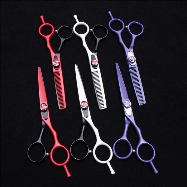 

hair scissors 2pcs 6" 17.5cm customized logo stainless hairdressing cutting shears thinning professional c1018