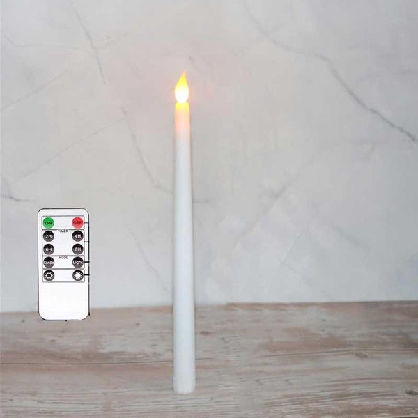 

or 2 pieces remote control plastic decorative taper candlesticks flameless birthday led candles with yellow flickering flame