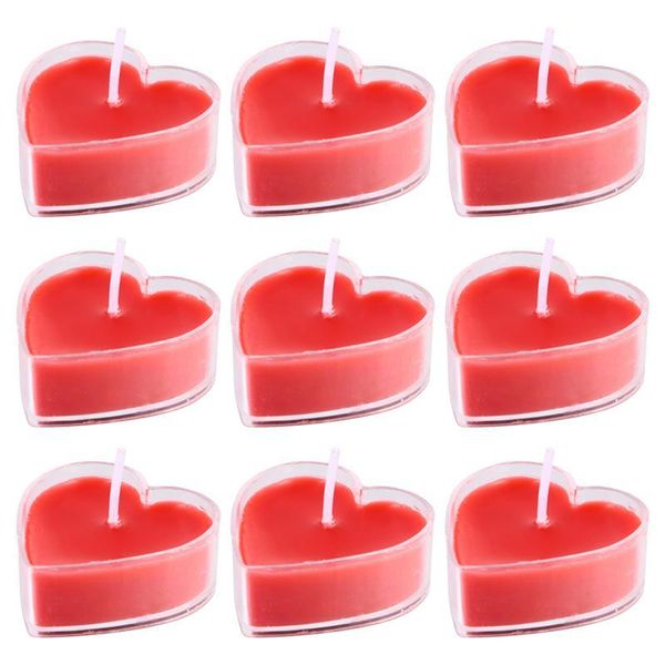 

9pcs delicate scented candles heart shaped aroma home wedding adornment