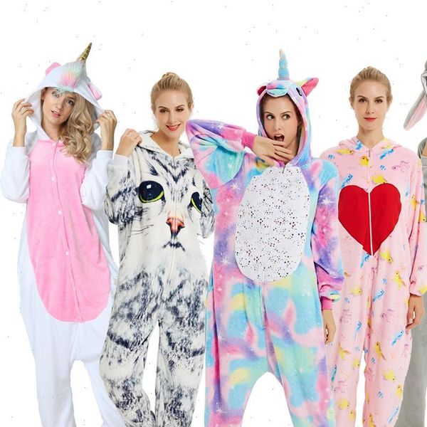

adults animal kigurumi pajamas flannel womens sleepwears cosplay winter unicornio stitch cartoon unicorn sets, Black;red