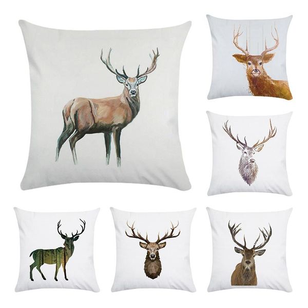 

cushion/decorative pillow cute cartoon cotton polyester cushion cover throw pillows animals milu deer rhinoceros outdoor chair cushions 45x4