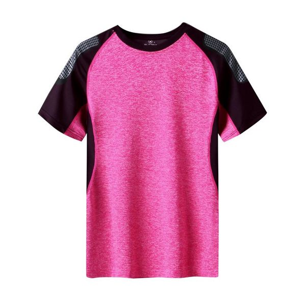 

couples sports yoga wear women's short-sleeved t-shirt men's quick-drying plus size summer half-sleeved contrast col t-shirts, White;black