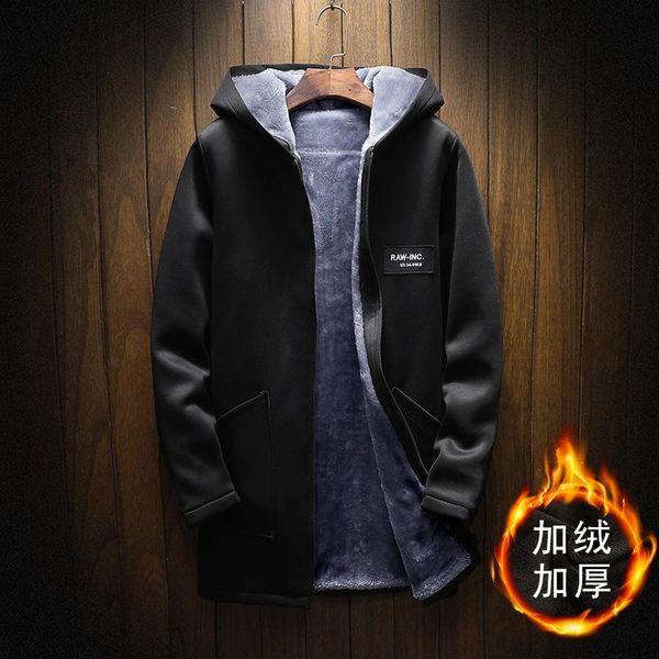 

men's trench coats winter keep warm long jacket men full black navy mens harajuku windbreaker nightclub overcoat male, Tan;black