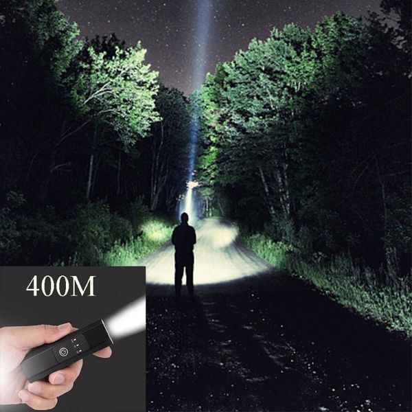 

flashlights torches 400m powerful torch waterproof camping super mini tactical led lamps usb rechargeable 18650 battery