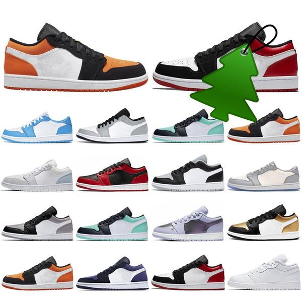 

2022 low 1 1s unc light smoke grey shoes shadow slip chicago bred toe travis scotts fearless obsidian mid sneakers t, Black