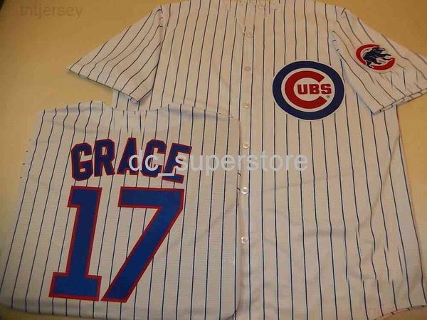 Maglia da baseball cucita base personalizzata MARK GRACE con toppa NUOVA cucitura Qualsiasi nome numero Maglia da baseball da uomo donna giovanile