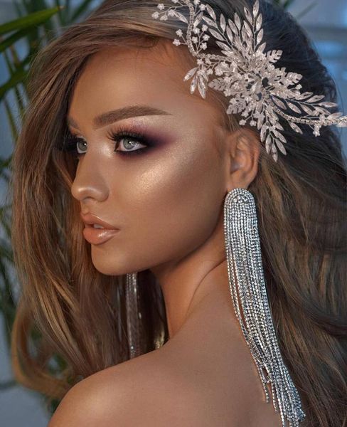 

headpieces trixy h277 luxury bridal headpiece clear rhinestone hair clips wedding accessories bride headband crystal, Silver