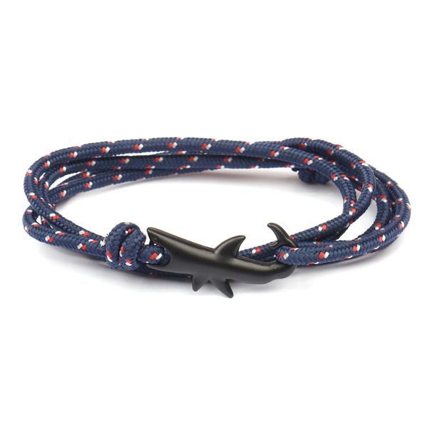 

popular design 75 cm layered black plated alloy shark charm bracelet for gift, Golden;silver