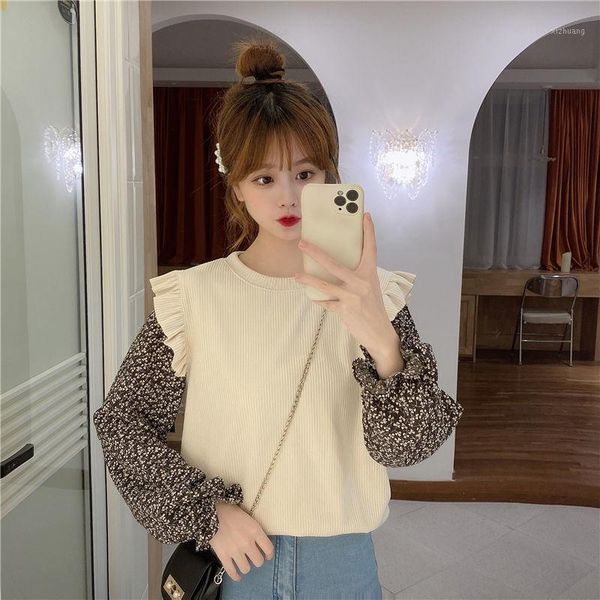 

women's blouses & shirts blouse women shirt sweater spring long sleeve splicing knitwear jack1991 blusas mujer de moda, White