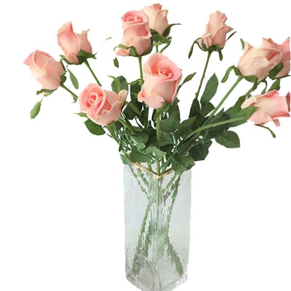 

1pcs 48cm artificial roses flower branch wedding wall silk fake flowers home garden birthday christmas party supplies decorative & wreaths