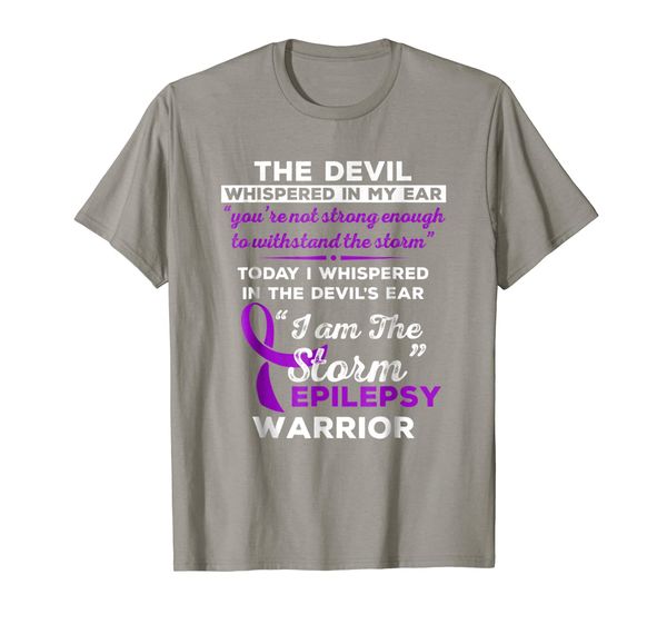 

i am the storm epilepsy warrior t-shirt, White;black