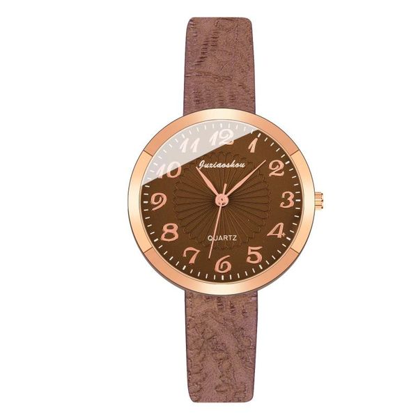 

wristwatches 2021 women watches bracelet sleek minimalist fashion with leather strap dial quartz watch gift relogio feminino, Slivery;brown