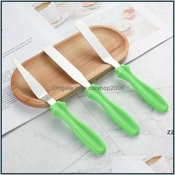 Bakeware mutfak, yemek bar ev bahçesi3pcs/lot paslanmaz çelik kek spata tereyağı aletleri cila krem ​​buzlanma buzlanma bıçağı pürüzsüz kitc