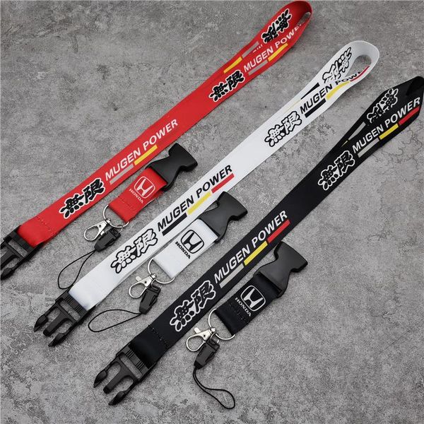 

keychains mugen power lanyard cellphone jdm refitting racing car keychain id holder mobile neck strap with quick release, Silver