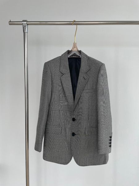 

women's suits & blazers spring 2021ss women grey plaid vintage wool blazer jacket for ladies chic overcoat coat ddxgz2 5.06, White;black