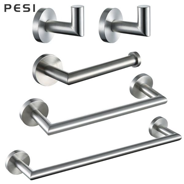 

stainless steel nickel brushed towel rack toilet paper holder bar hook bathroom accessories. bath accessory set