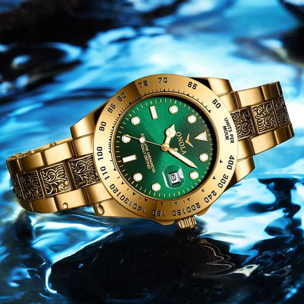 

wristwatches 2021 retro watches for men waterproof sports quartz watch gold stainless steel band men's calendar, Slivery;brown