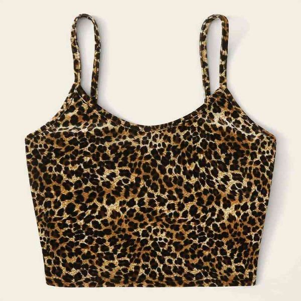 

leopard thin wild vest women tank summer strap basic crop slim sleeveless camisole p1, White