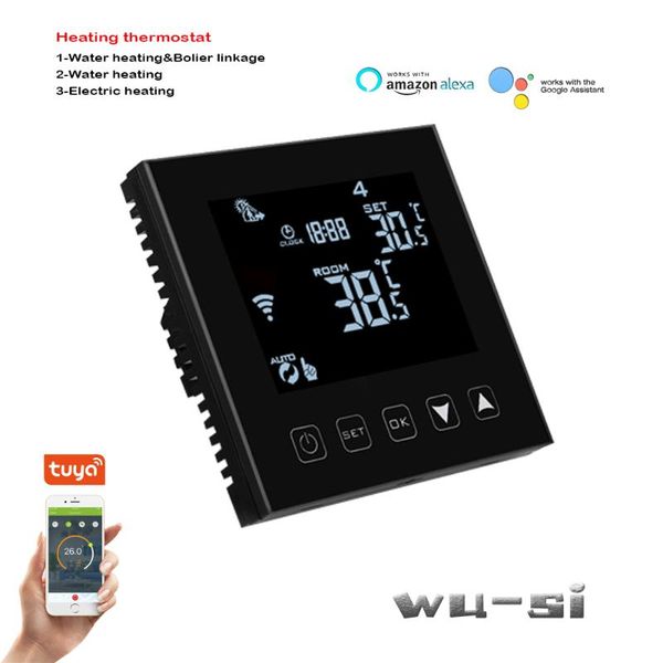 

smart home control tuya wifi thermostat for water /electric heating/water and bolier linkage,works with alexa google