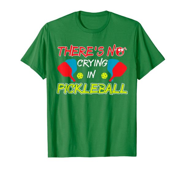 

funny pickleball gift there's no crying in pickleball shirt, White;black