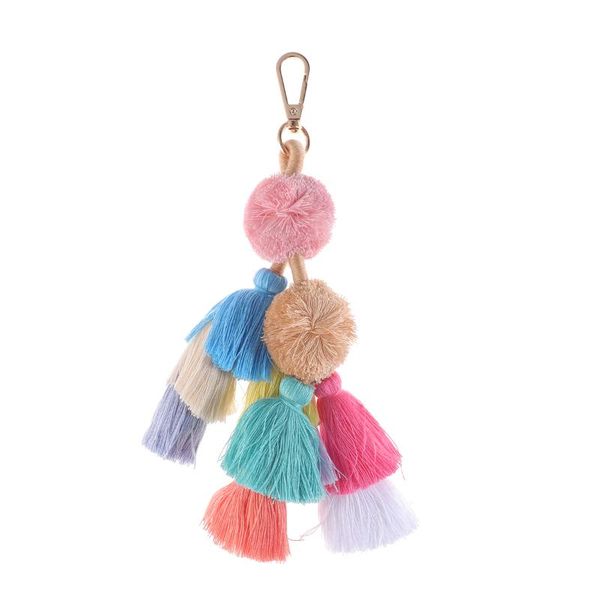 

keychains 1pc tassel bohemia charming fashion cute hanging pendant keyring wallet accessories for purse cars handbag, Silver