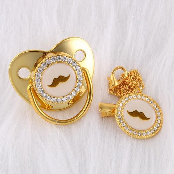 

pacifiers# 7 color gold bling baby pacifier and clip bpa dummy nipple soother feeding for born present shower gift