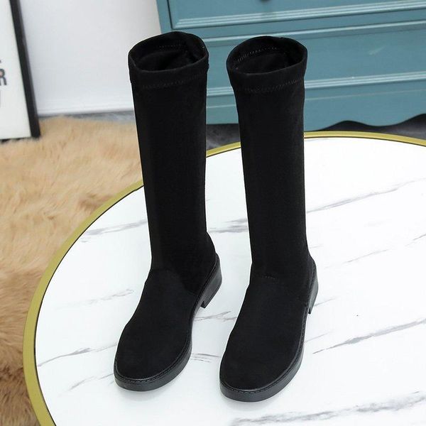 

boots blxqpyt 2021 knee high women's winter thigh heels 3.5cm garden head large, Black