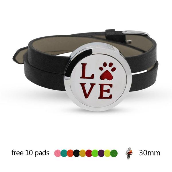 

charm bracelets love with 316l stainless steel aroma locket wrist bracelet wristband magnetic perfume diffuser slide 10 pads, Golden;silver