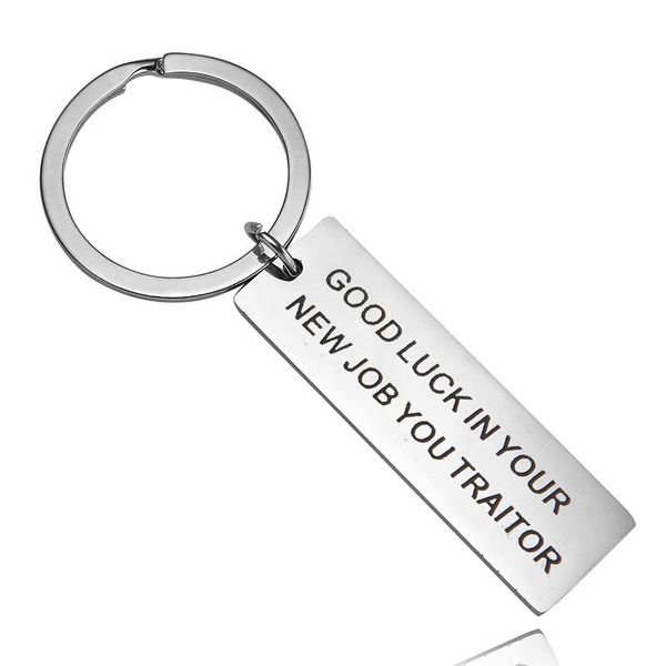 

keychains coworker leaving keychain goodbye gift for work colleague good luck in your job you traitor key chain friend friendship, Silver