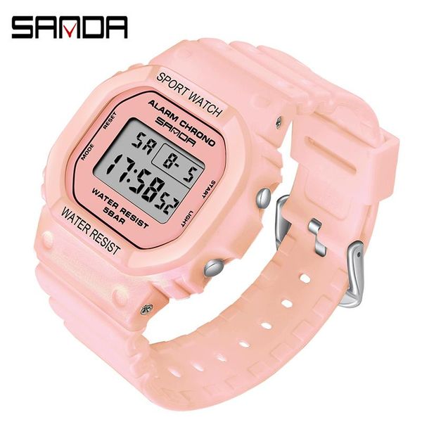 

wristwatches 2021 sanda brand white women sports watch matcha waterproof ladies jelly digital watches relogio feminino, Slivery;brown
