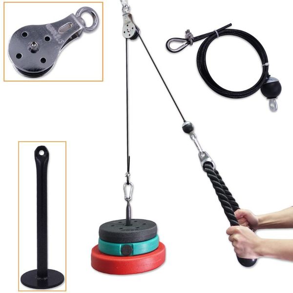 

accessories fitness pulley cable system diy loading pin lifting triceps rope machine workout adjustable length home gym sport