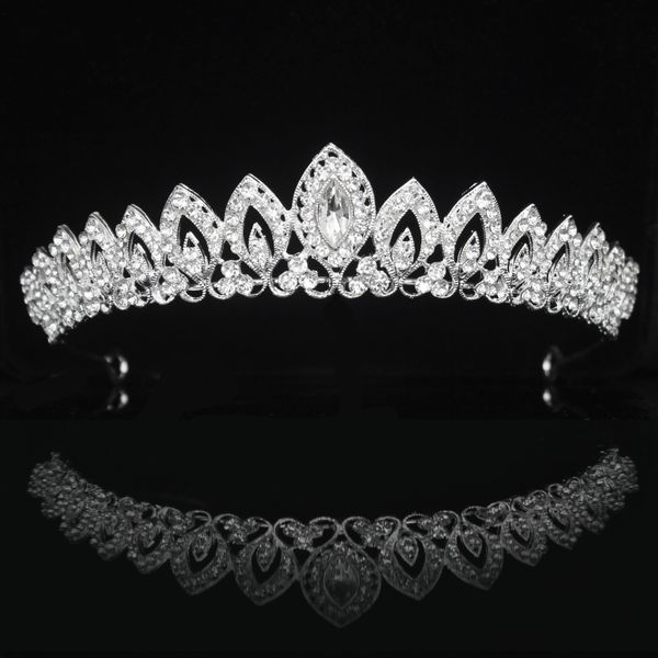 

gorgeous crystal bridal tiara crown bride headbands women girl headpiece prom hair ornaments wedding head jewelry accessories, Slivery;golden