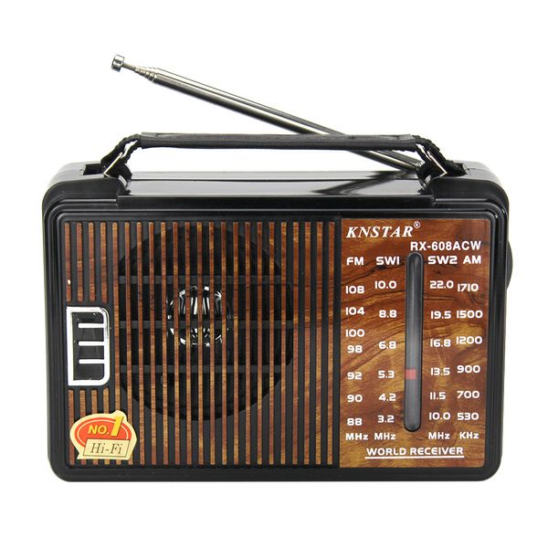 RX-608AC Radyo FM AM SW1-2 4 Bantlar Retro Taşınabilir Yarıiletken Oyuncu Bulit-in Hoparlör