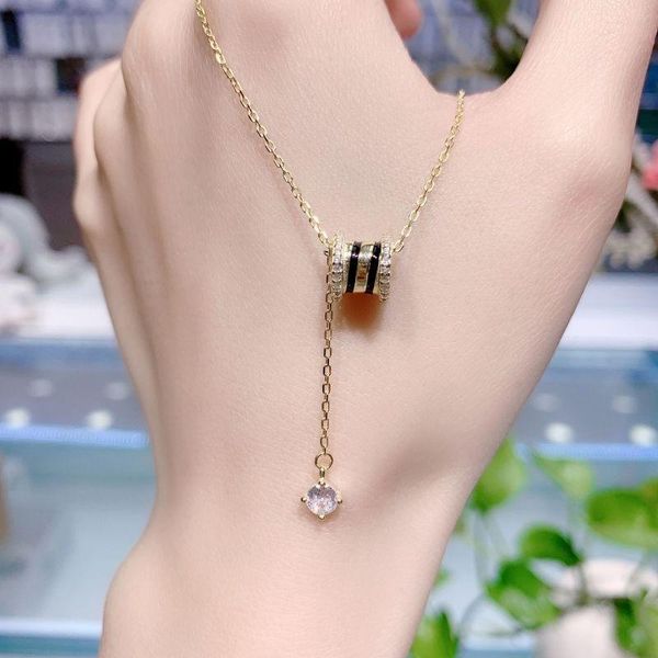 

pendant necklaces 999 sterling silver small waist necklace female personality fashion ring tassel clavicle chain