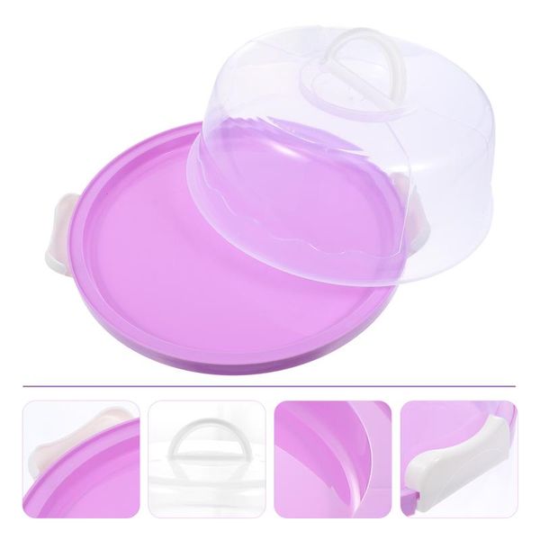 

gift wrap 1 pc convenient cake box dessert packaging plastic thick (violet)