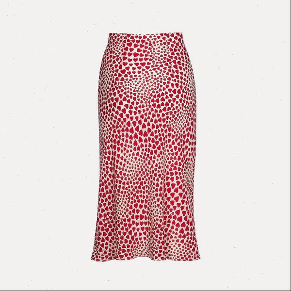 

womens skirt girls silk pencil skirts women fashion heart print high waist slim ladies chic red leopard boho mermaid, Black