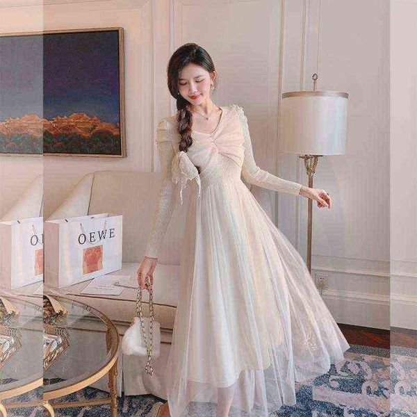 

casual dresses winter temperament knitted children's autumn winter 2022 style with coat bottomed mh long skirt, Black;gray